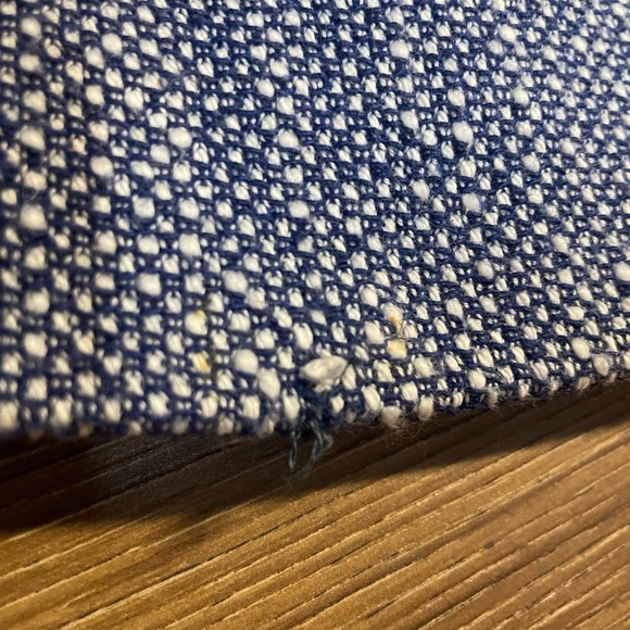 Zara Blue Tweed Frock Coat Kind Jacket Blazer With Zips Size S Blue White - Picture 9 of 10